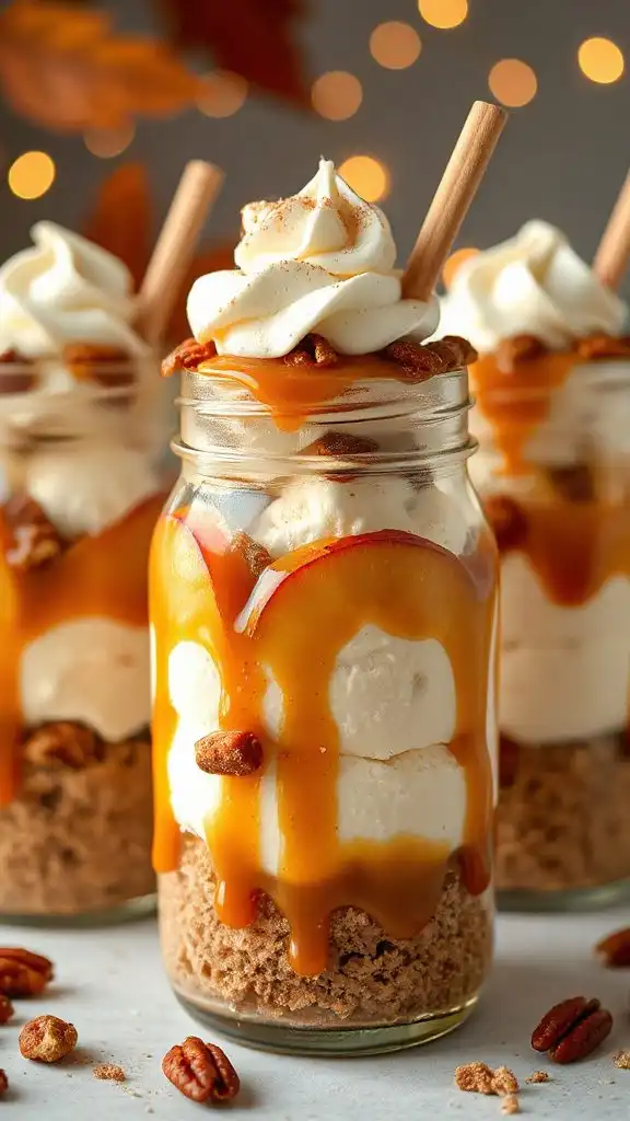 fall dessert in jars