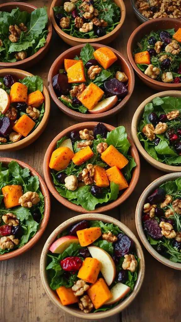 fall dinner salad bowls