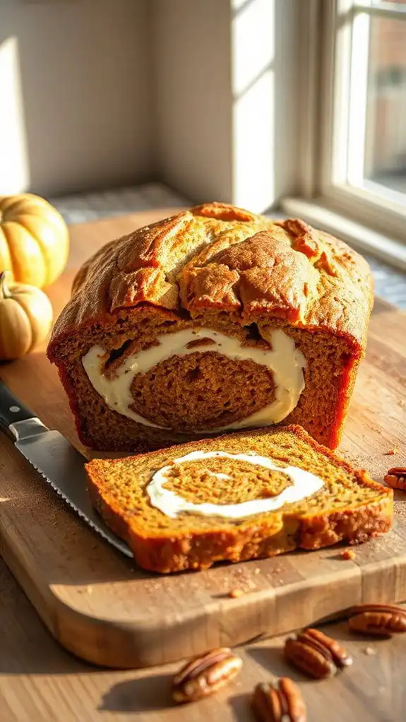fall inspired cream cheese bread