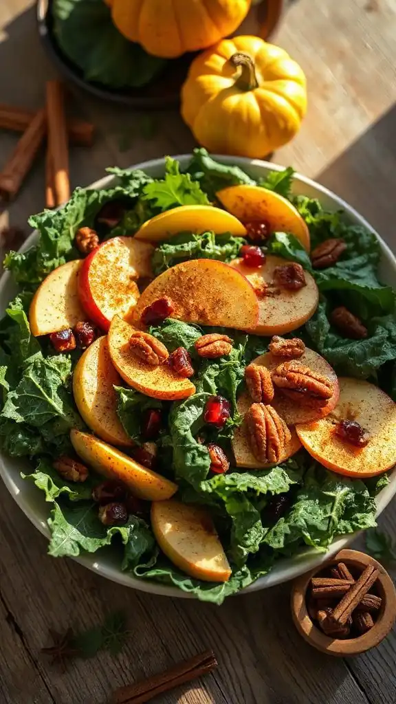fall inspired kale apple salad