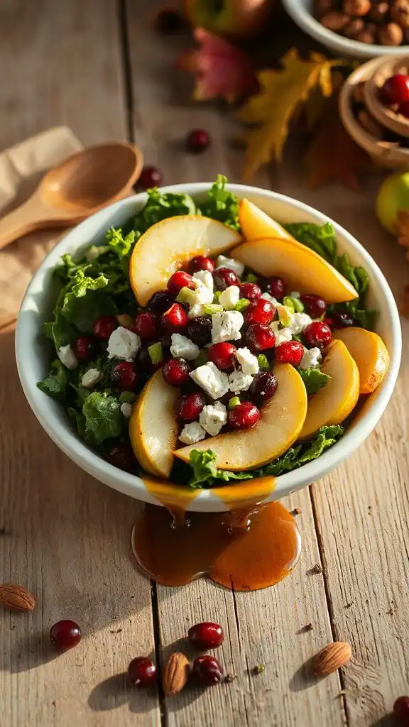 fall inspired pear cranberry salad