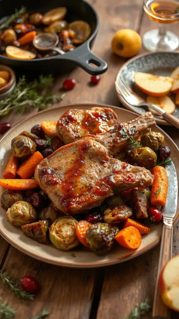 fall inspired pork chop dish