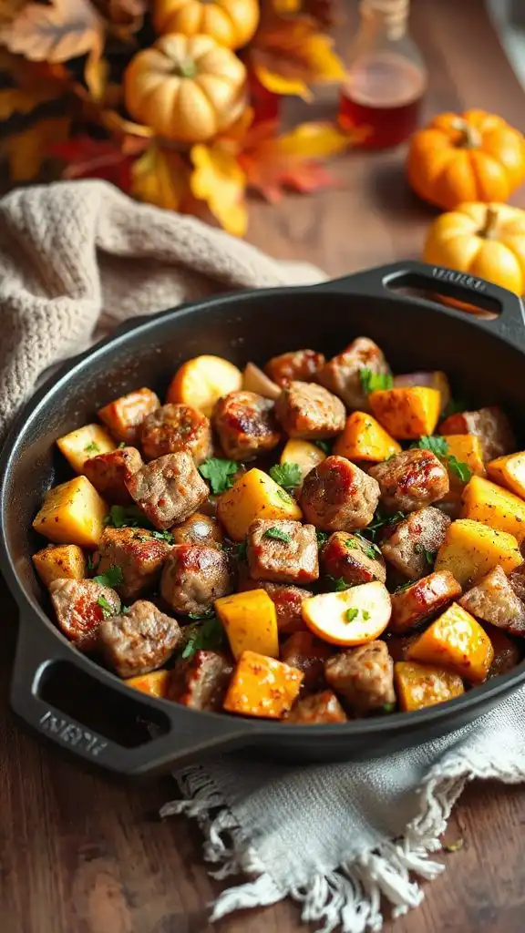 fall inspired turkey sausage skillet