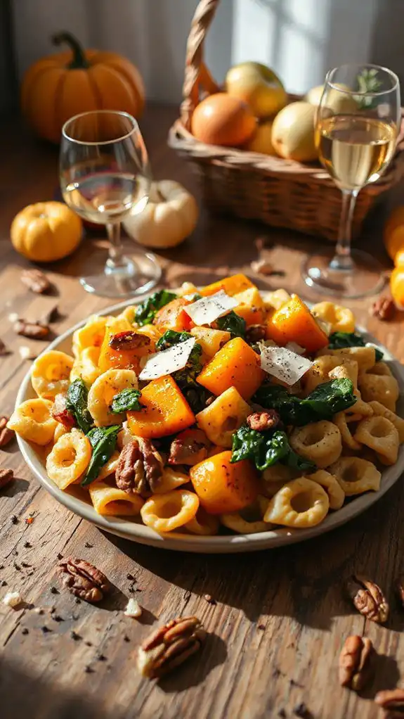 fall vegetable pasta dish