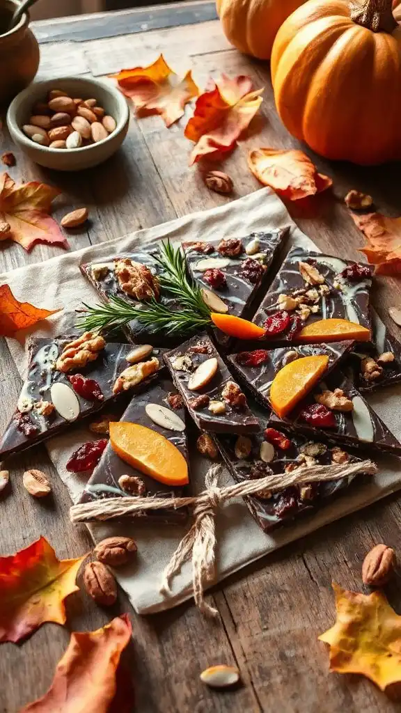festive autumn chocolate bark