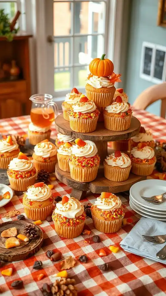 festive autumn funfetti cupcakes