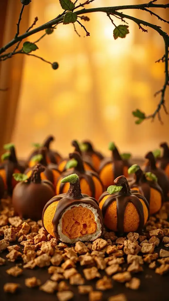festive chocolate dipped pumpkins