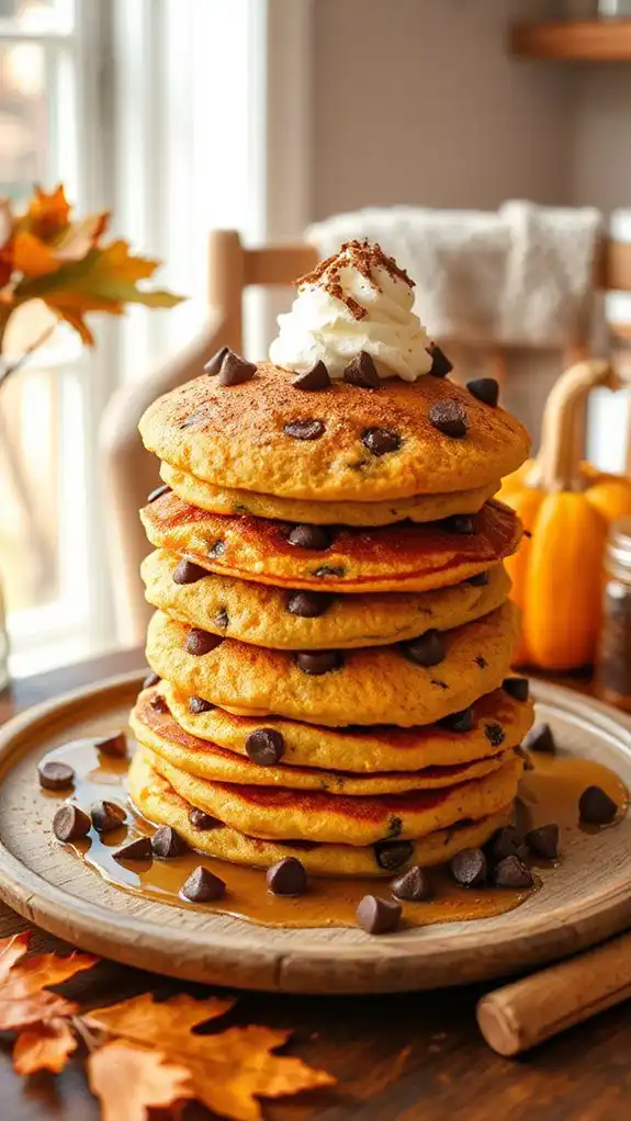 festive chocolate pumpkin pancakes festive chocolate pumpkin pancakes