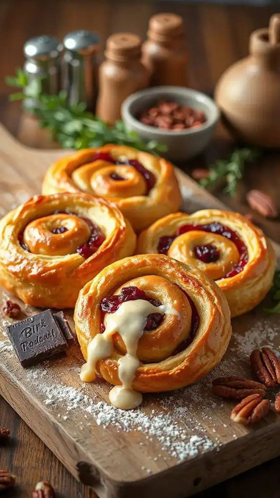 festive cranberry brie swirls