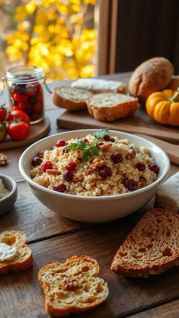 festive cranberry walnut couscous