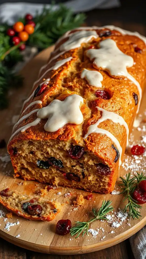 festive holiday fruitcake loaf