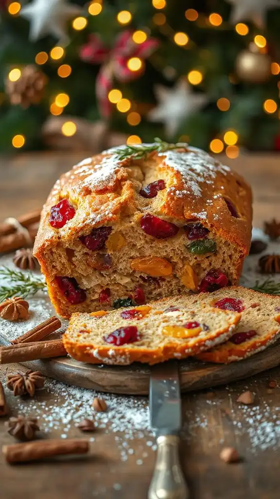 festive holiday fruitcake loaf
