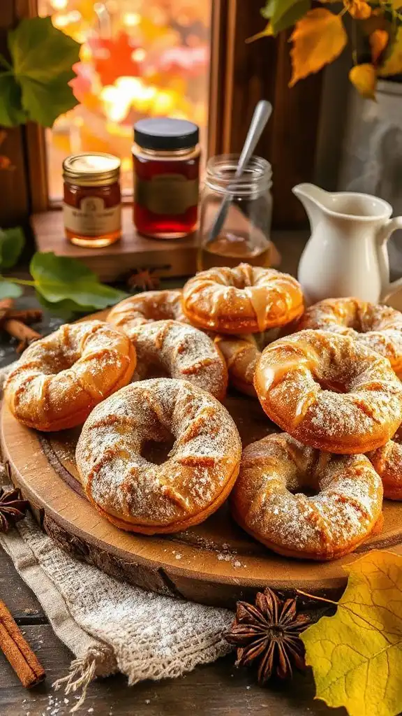 festive maple gingerbread doughnuts