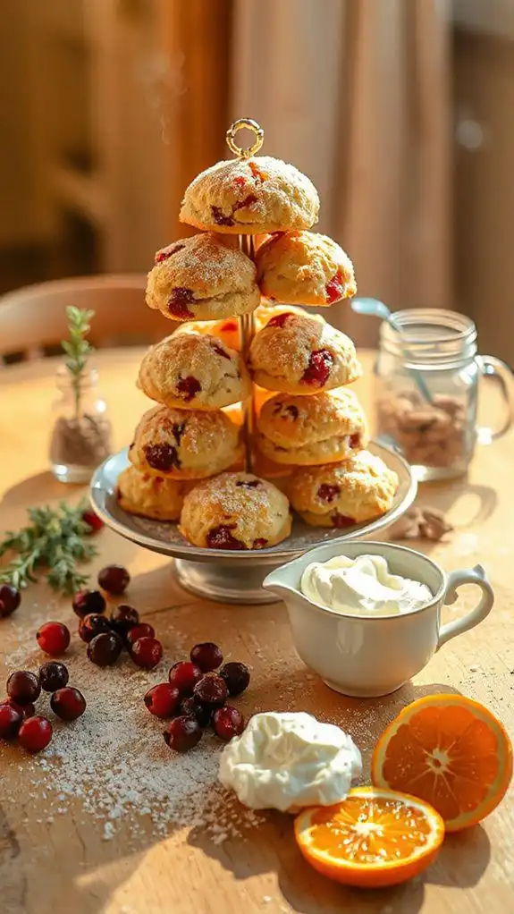 festive orange cranberry scones