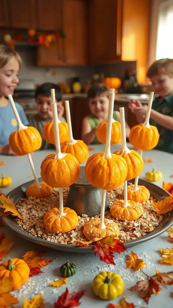 festive pumpkin cookie pops