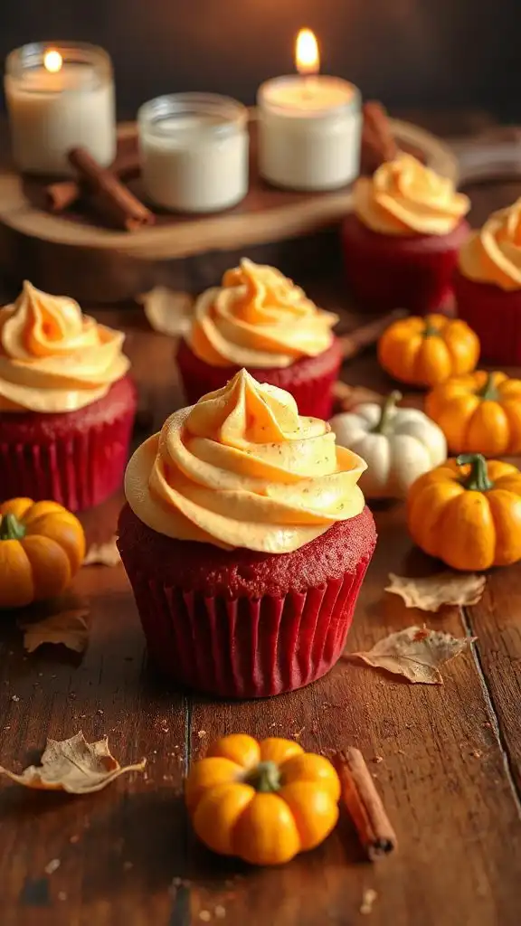 festive pumpkin cream cupcakes