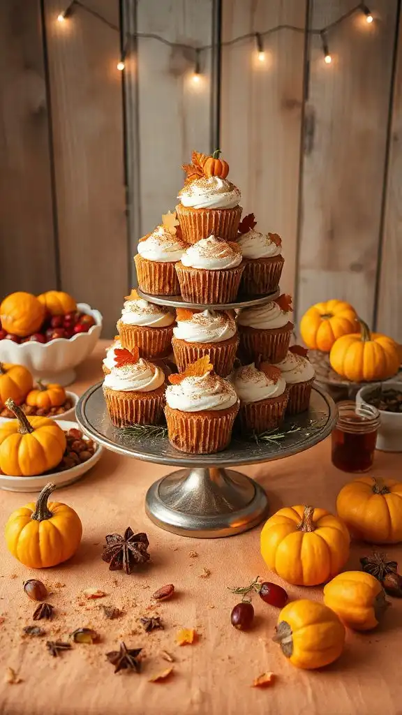 festive pumpkin spice cupcakes
