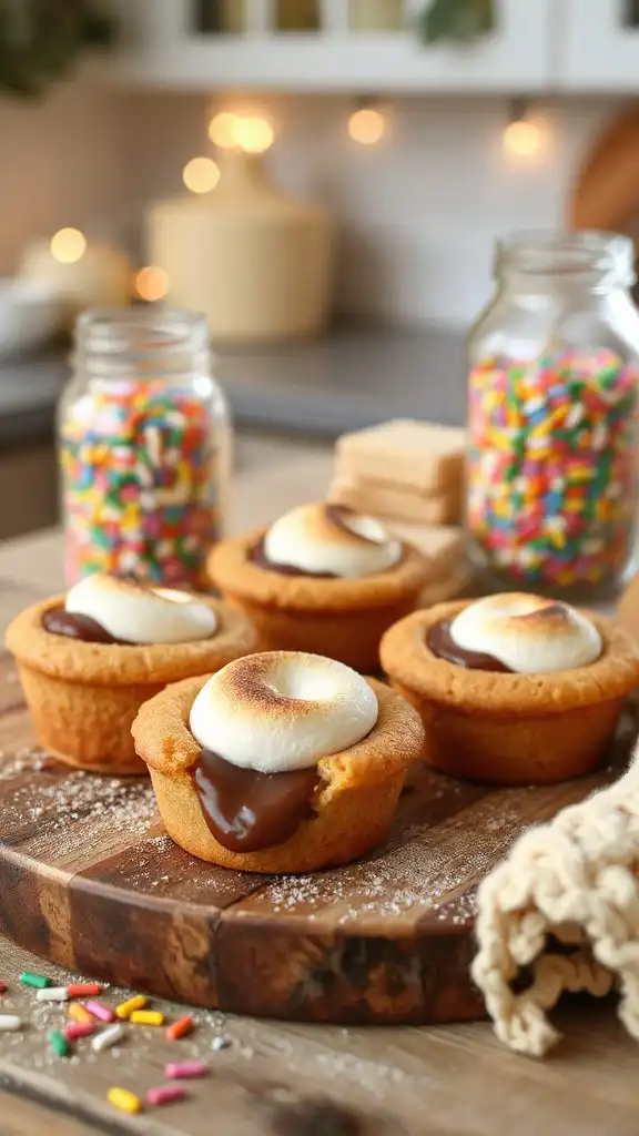 festive s mores cookie cups
