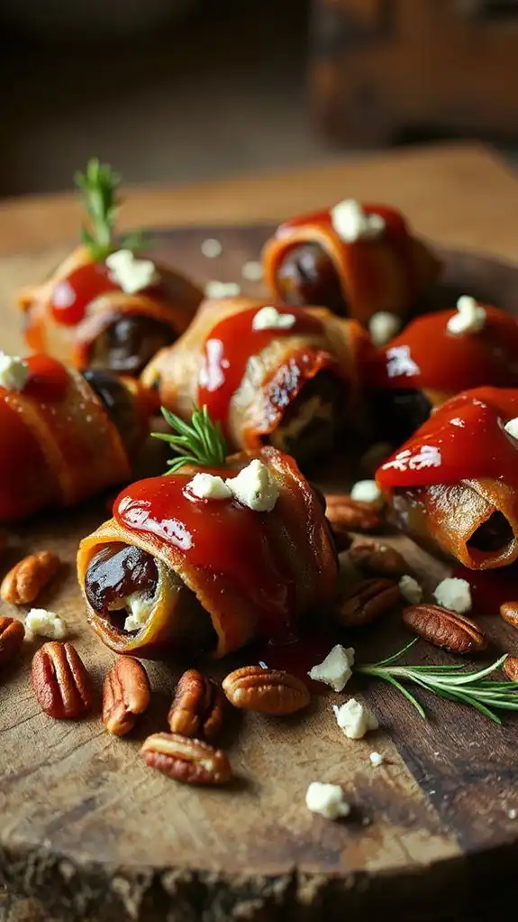 festive stuffed bacon dates