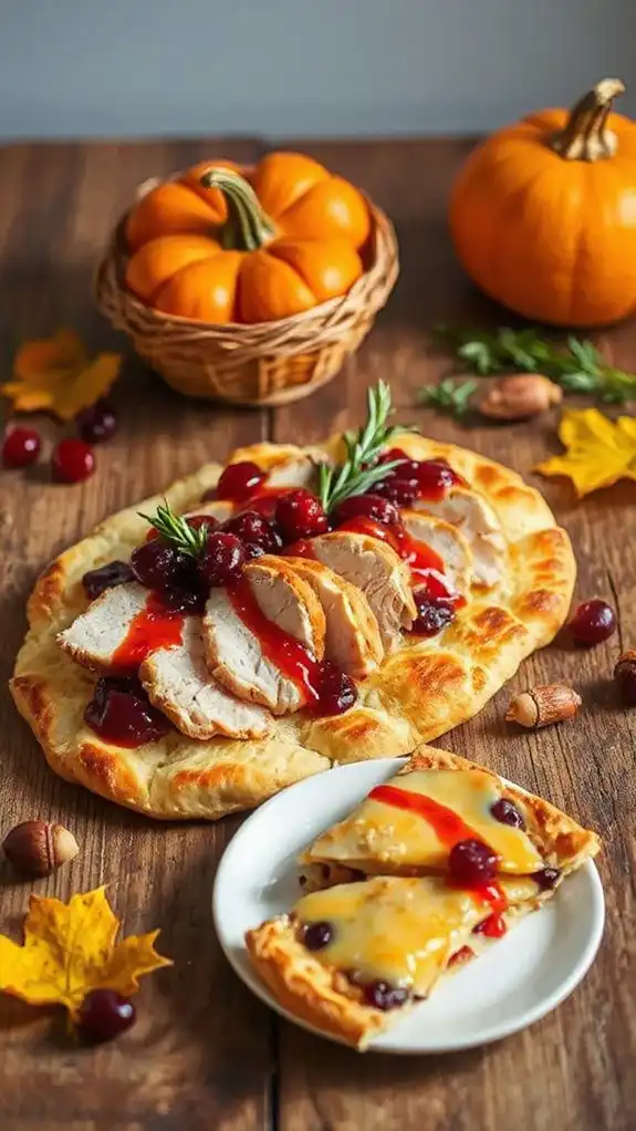 festive turkey cranberry flatbread festive turkey cranberry flatbread