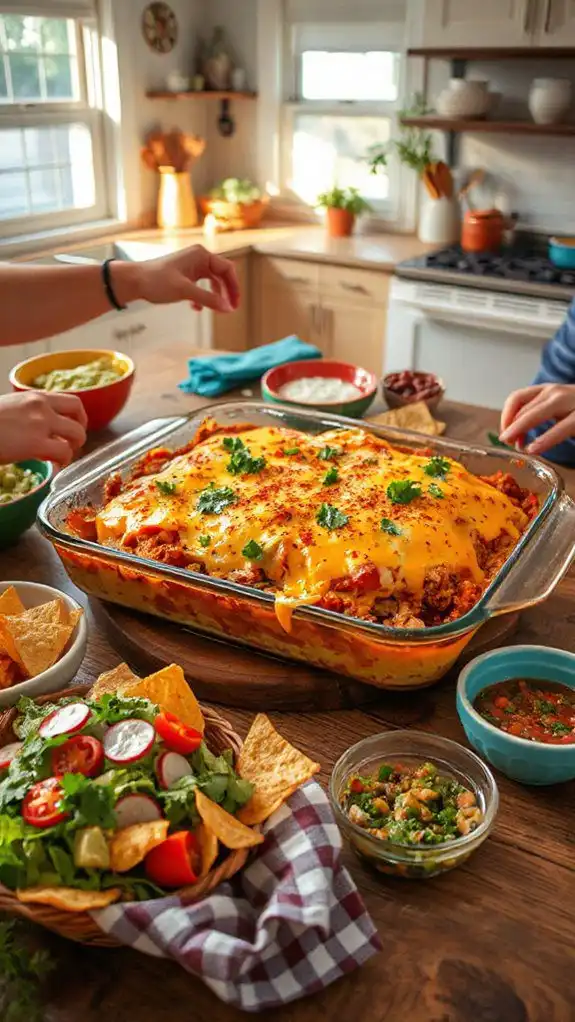 flavorful chicken taco casserole
