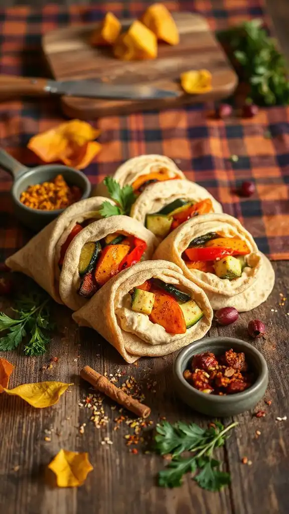 flavorful roasted vegetable wraps
