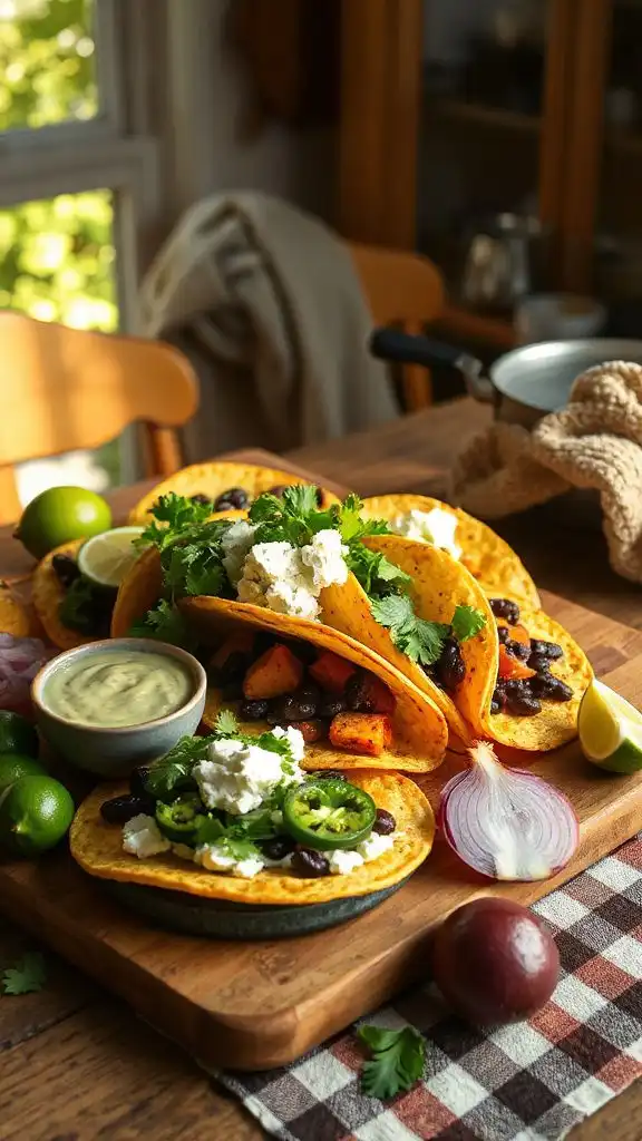 flavorful vegetarian autumn tacos