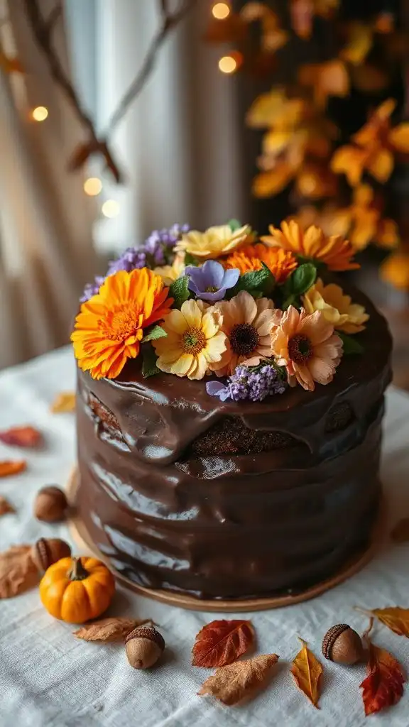 floral chocolate cake delight