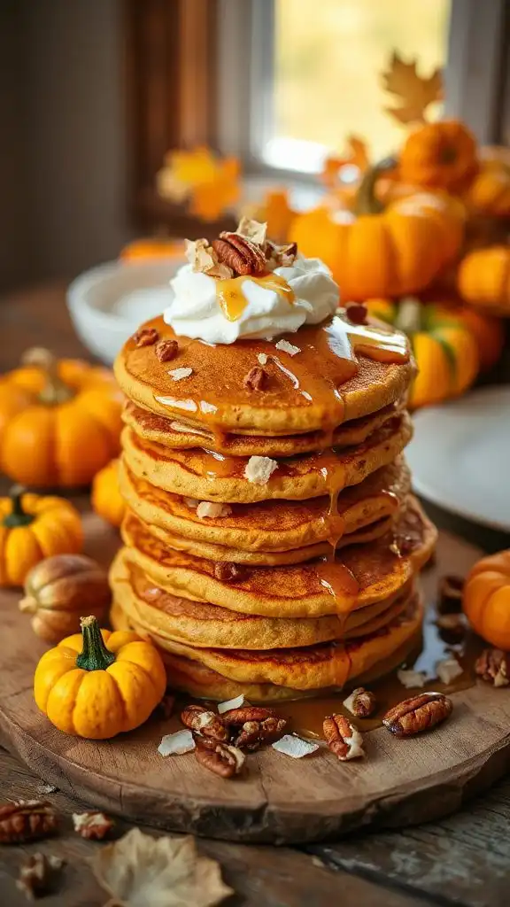 fluffy dairy free pumpkin pancakes