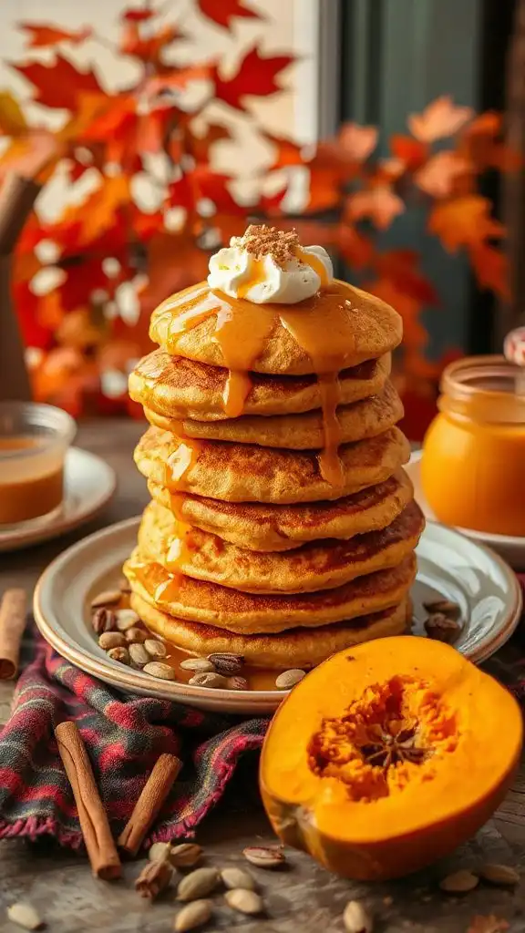 fluffy pumpkin spice pancakes