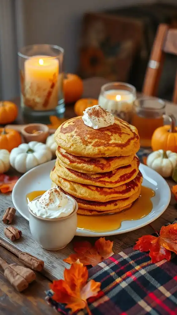 fluffy pumpkin spice pancakes