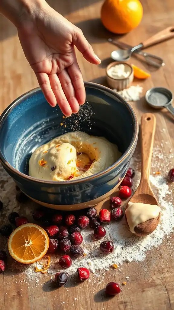 folding ingredients for bread