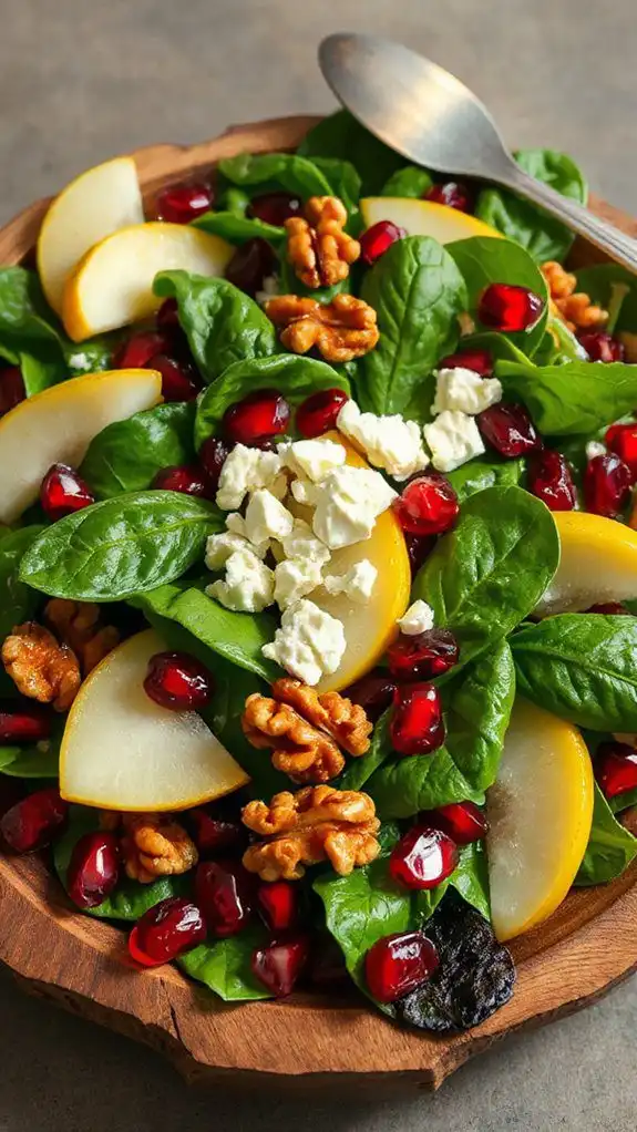 fresh spinach and feta salad