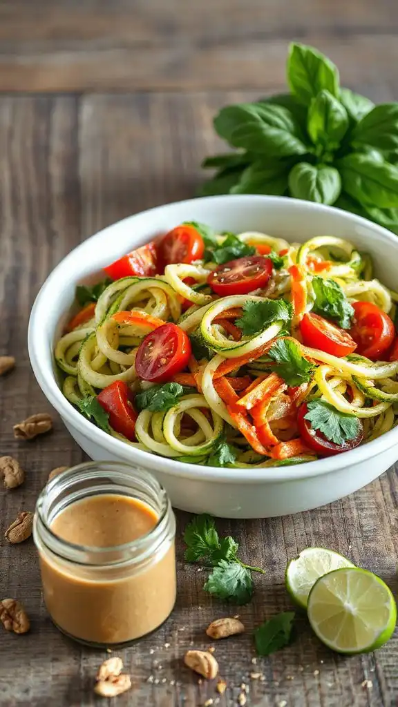 fresh thai peanut zoodle salad