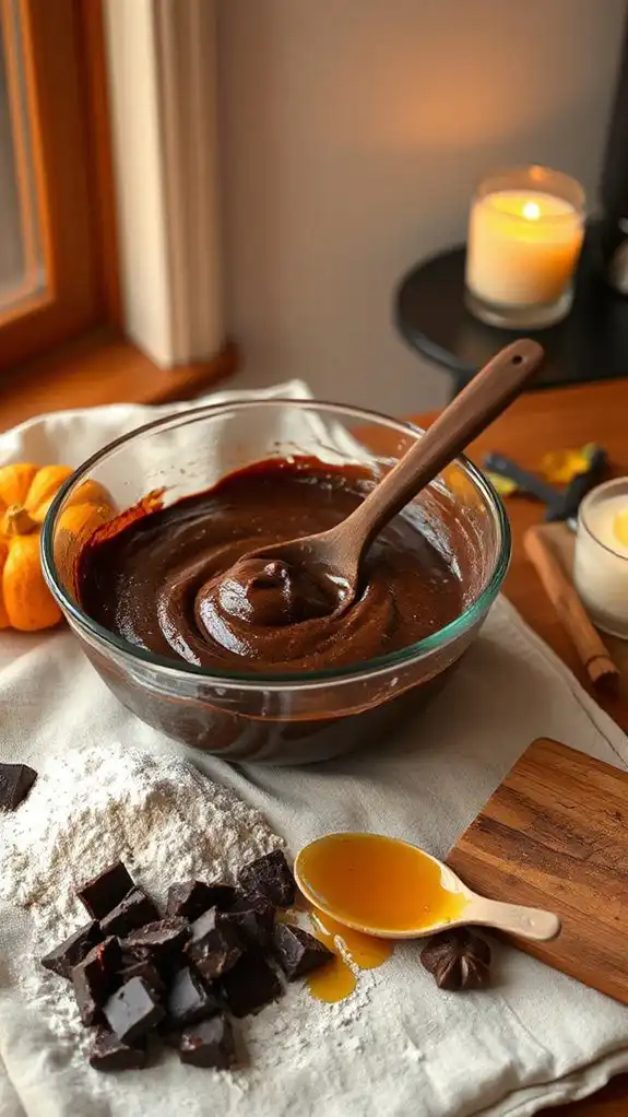 fudgy brownie base preparation