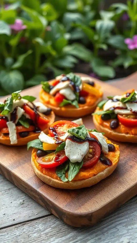garden veggie mini pizzas