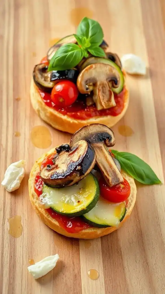 garden veggie mini pizzas