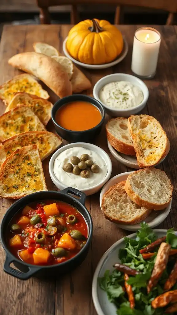 garlic bread autumn dinner pairings