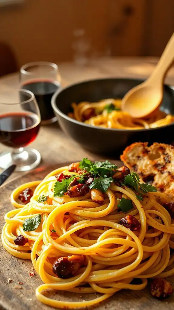 garlic infused spaghetti delight