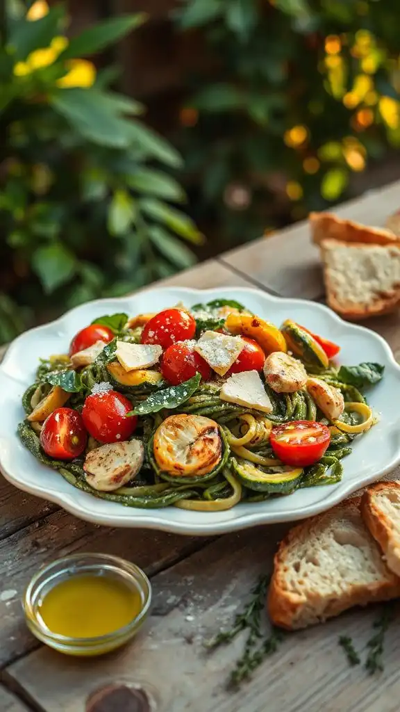 garlic infused vegetable pasta dish