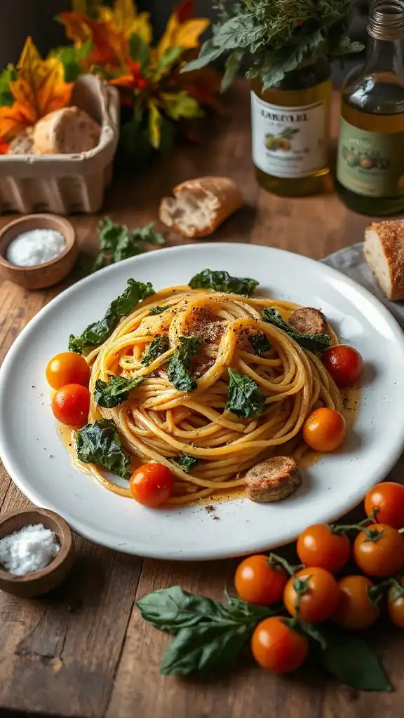 garlic olive oil pasta dish