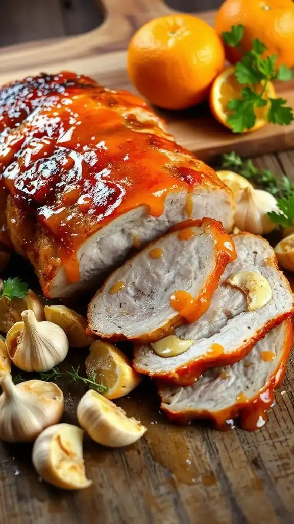 garlic orange glazed pork loin