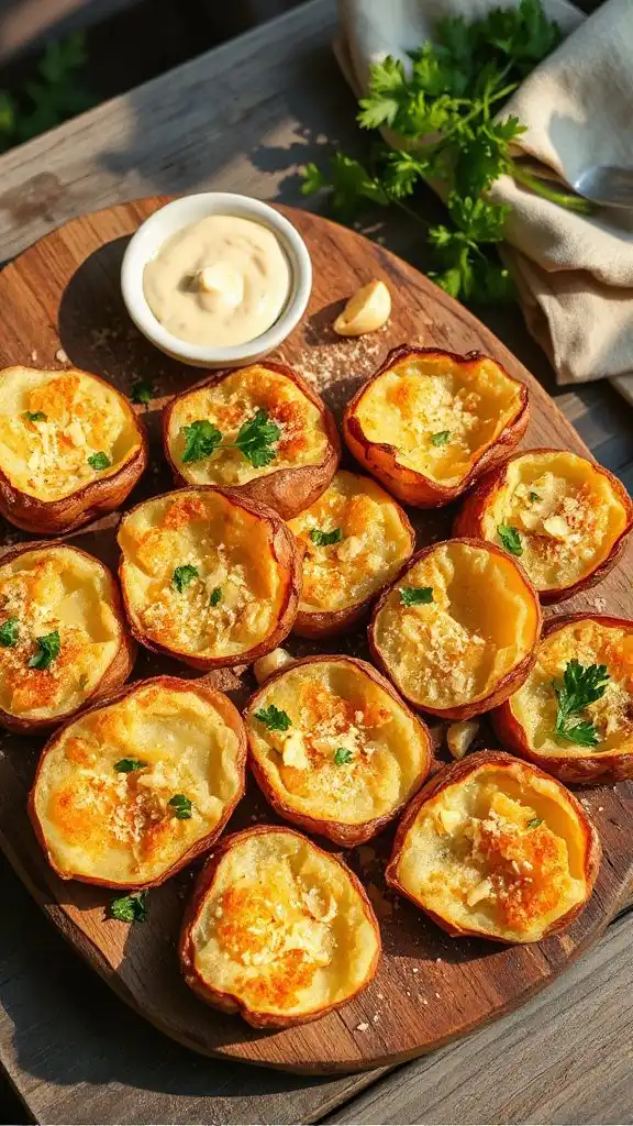 garlic parmesan smashed potatoes
