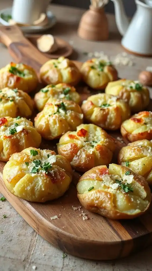garlic parmesan smashed potatoes recipe