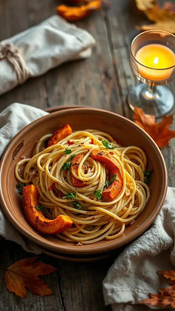 garlic pumpkin spaghetti delight