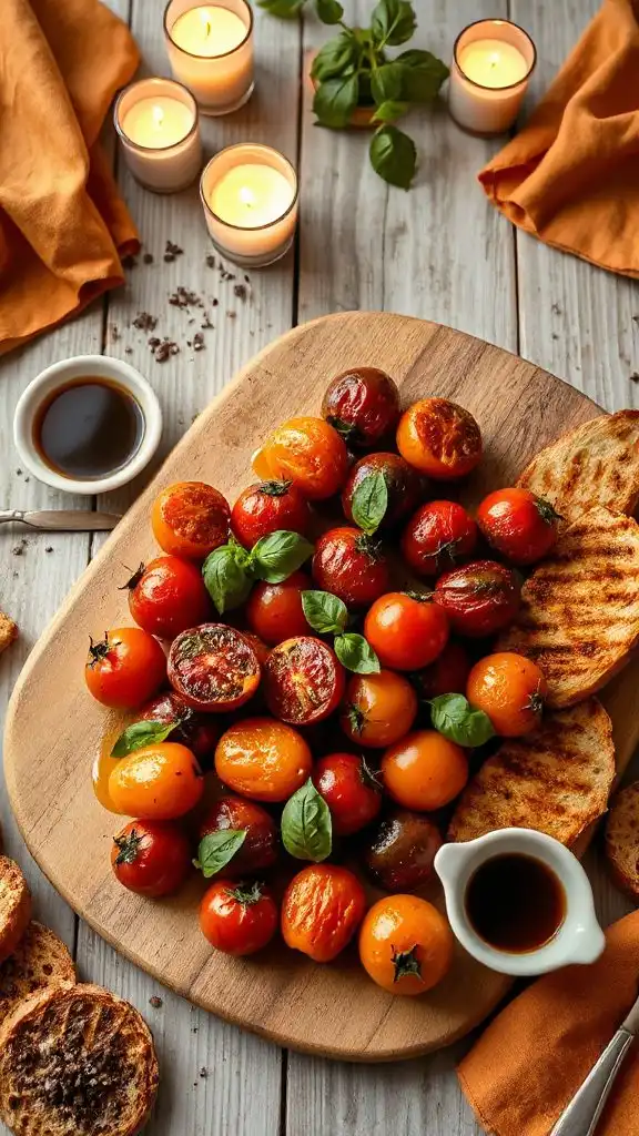 garlic roasted tomato bruschetta