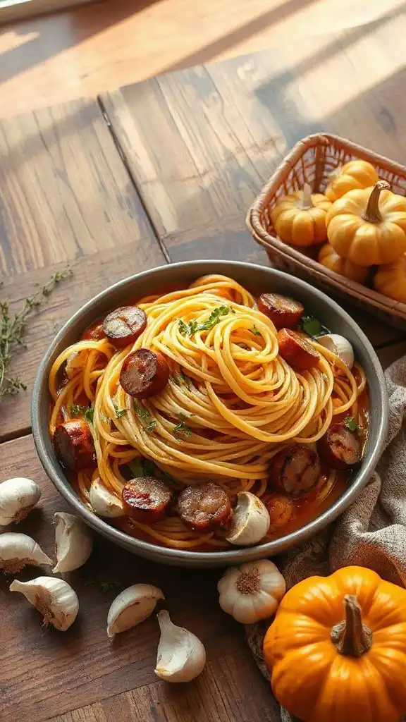 garlicky sausage spaghetti delight garlicky sausage spaghetti delight