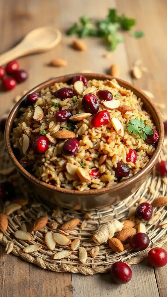 ginger almond cranberry pilaf recipe ginger almond cranberry pilaf recipe