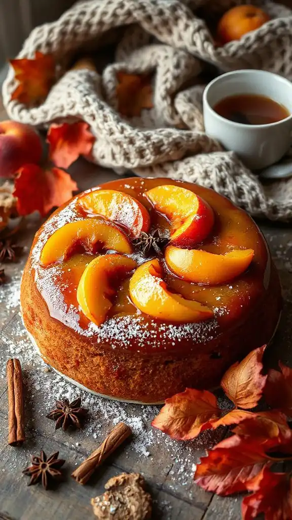 ginger peach upside down cake