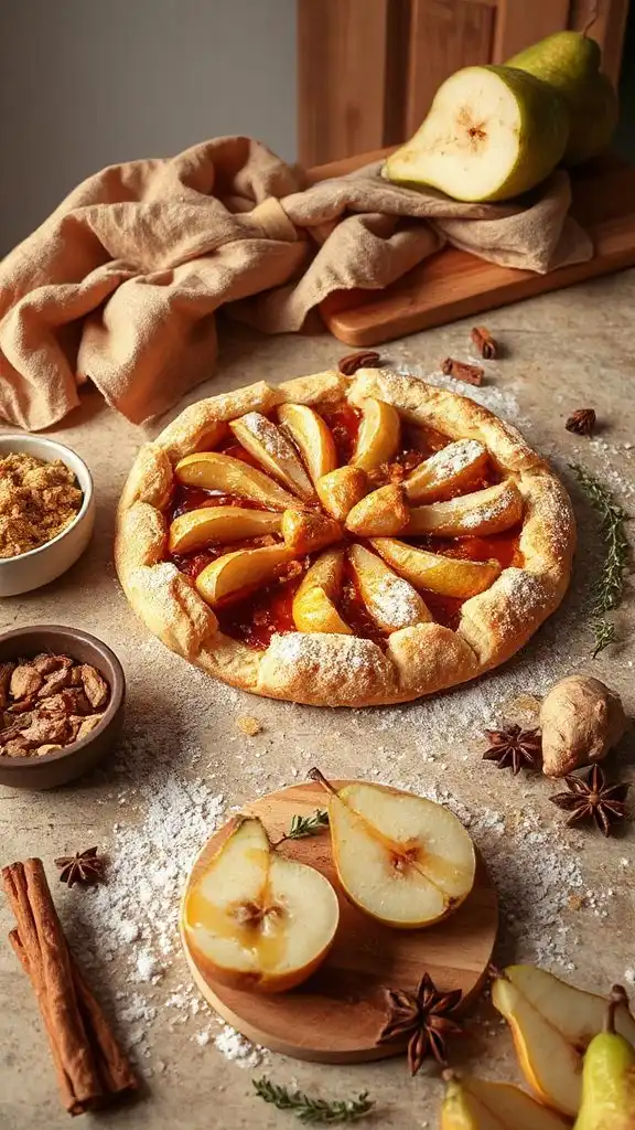 ginger spiced pear tart